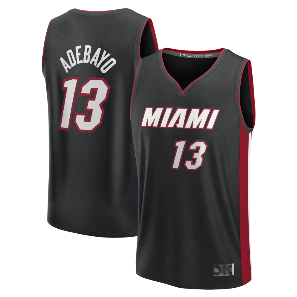 Tlead M.Heat #13 Bam Adebayo Black Fast Break Replica Jerseys - Icon Edition