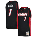 Tlead M.Heat #1 Chris Bosh Mitchell & Ness Black 2012-13 Hardwood Classics Swingman Jerseys