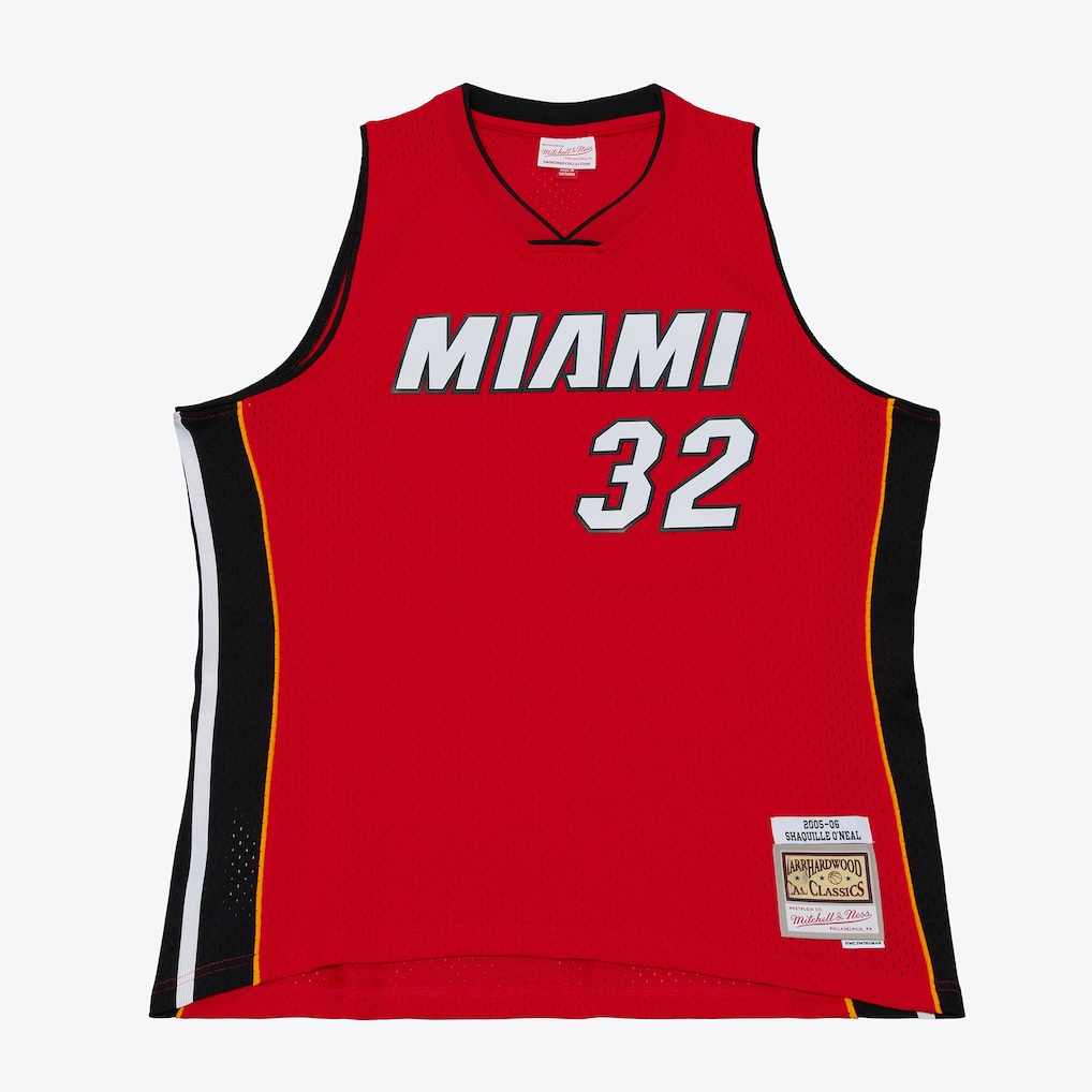 Tlead M.Heat #32 Shaquille O'Neal Mitchell & Ness Red 2005-2006 Swingman Jerseys