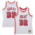 Tlead M.Heat #32 Shaquille O'Neal Mitchell & Ness White 2007-2008 Hardwood Classics Swingman Jerseys