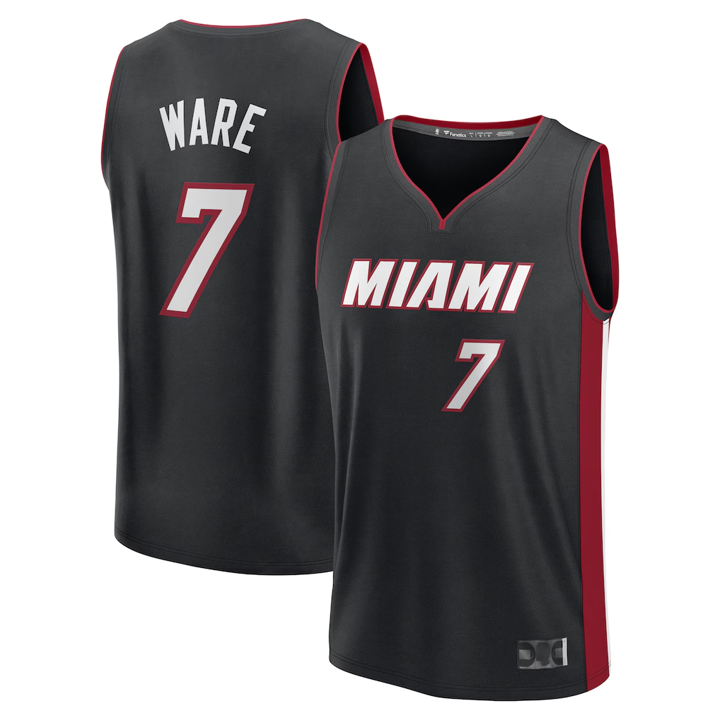 Tlead M.Heat #7 Kel'el Ware Black Fast Break Replica Player Jerseys - Icon Edition