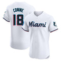 Tlead M.Marlins #18 Griffin Conine Player White Home Limited Elite Stitched Jerseys