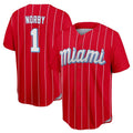 Tlead M.Marlins #1 Connor Norby Player Red City Connect Home Game Stitched Jerseys