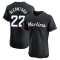 Tlead M.Marlins #22 Sandy Alcantara Player Black Vapor Home Limited Elite Stitched Jerseys