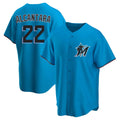 Tlead M.Marlins #22 Sandy Alcantara Player Blue Home Game Stitched Jerseys