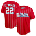 Tlead M.Marlins #22 Sandy Alcantara Player Red City Connect Home Game Stitched Jerseys