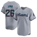 Tlead M.Marlins #26 Janson Junk Player Gray Home Limited Stitched Jerseys