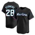Tlead M.Marlins #28 Kyle Stowers Player Black Home Limited Stitched Jerseys