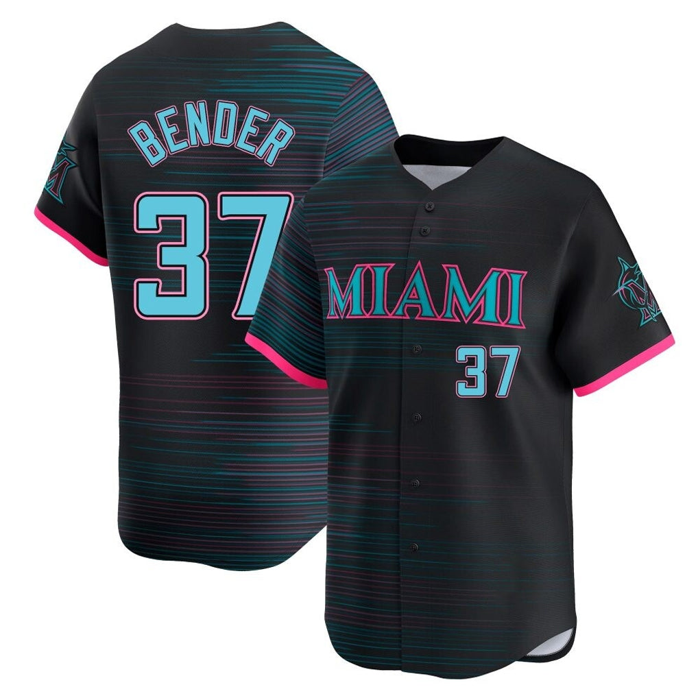 Tlead M.Marlins #37 Anthony Bender Player Black City Connect Home Limited Stitched Jerseys
