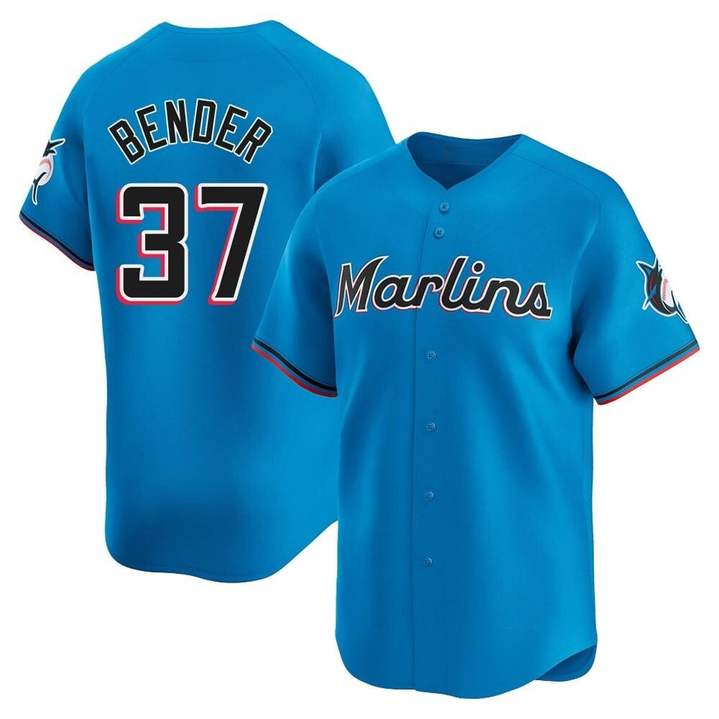 Tlead M.Marlins #37 Anthony Bender Player Blue Home Limited Stitched Jerseys
