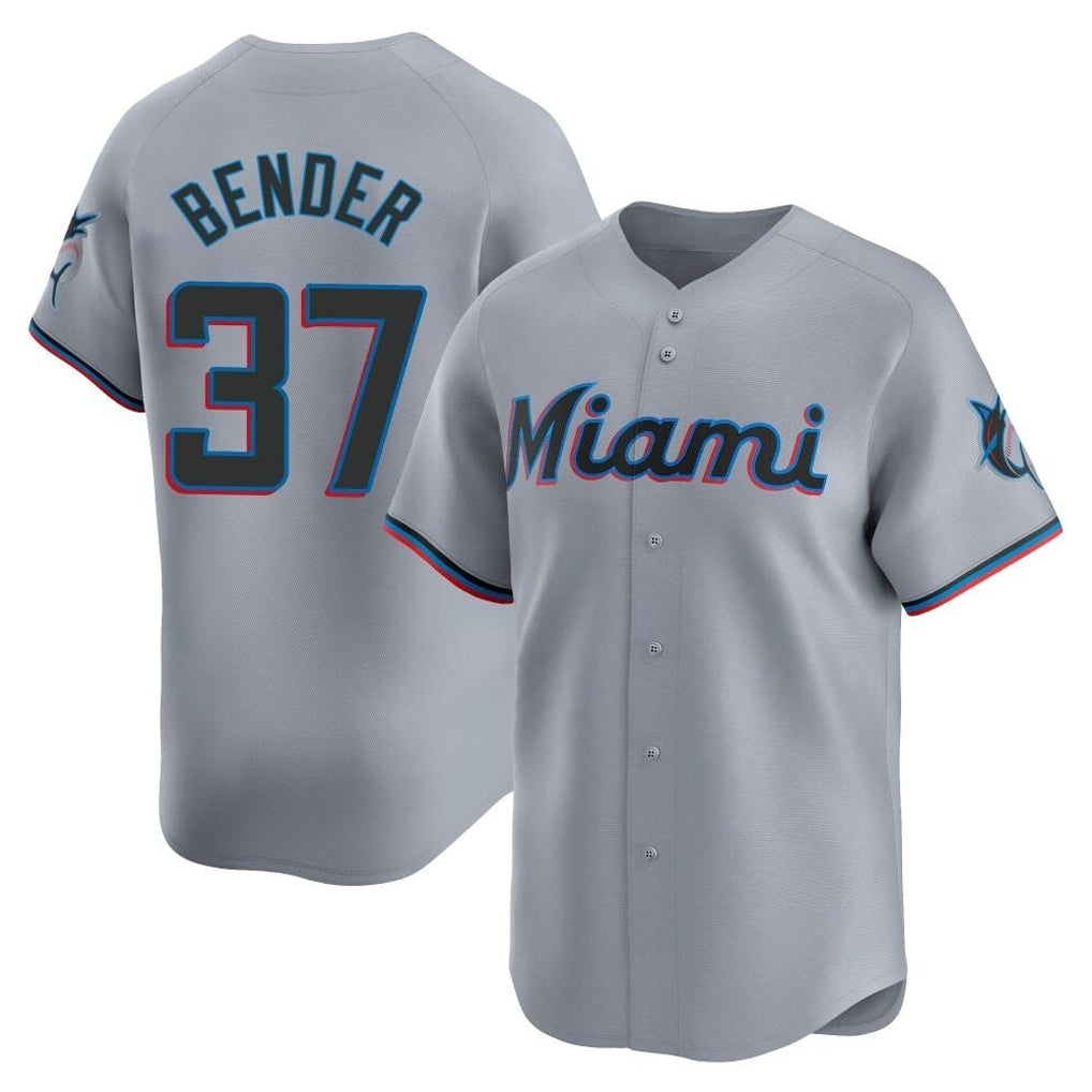 Tlead M.Marlins #37 Anthony Bender Player Gray Home Limited Stitched Jerseys