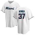 Tlead M.Marlins #37 Anthony Bender Player White  Home Game Stitched Jerseys
