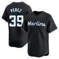 Tlead M.Marlins #39 Eury Perez Player Black  Home Limited Stitched Jerseys