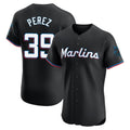 Tlead M.Marlins #39 Eury Perez Player Black Vapor Home Limited Elite Stitched Jerseys