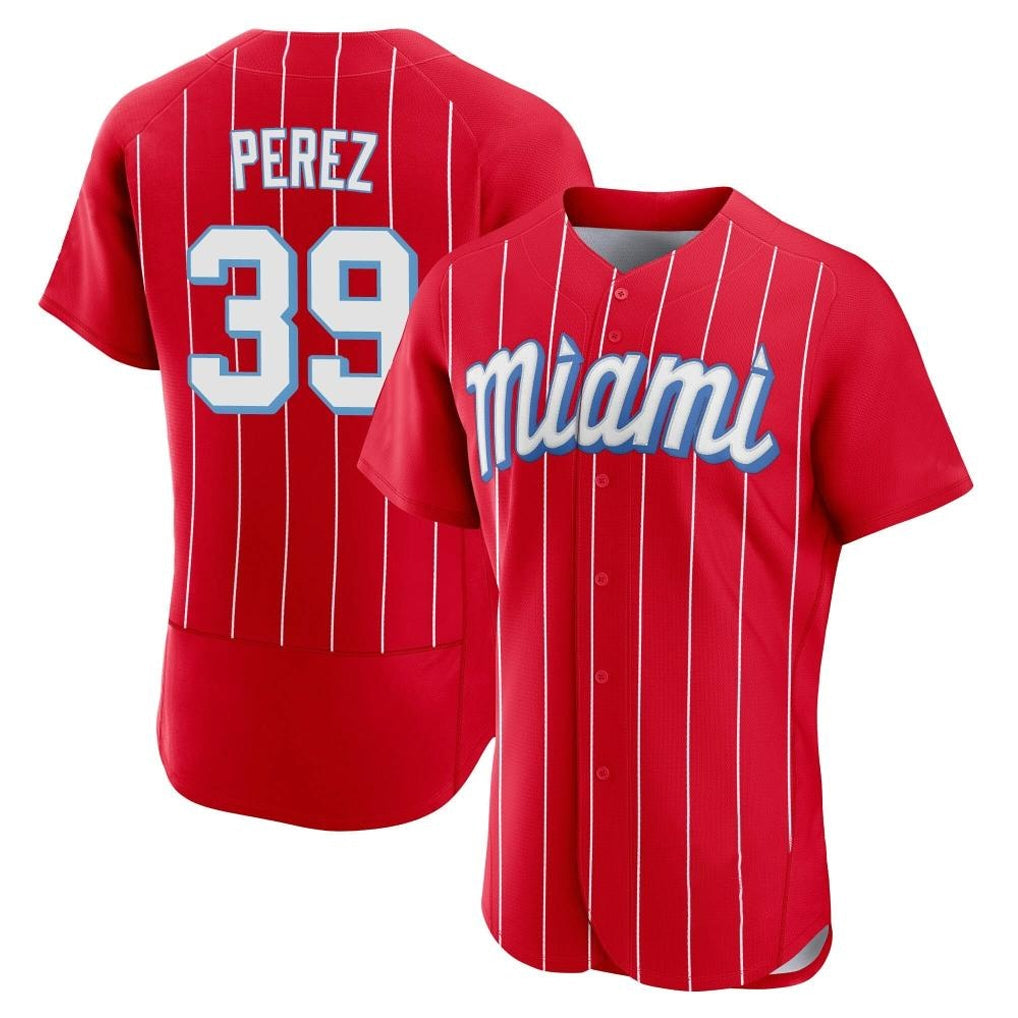 Tlead M.Marlins #39 Eury Perez Player Red City Connect Home Limited Elite Stitched Jerseys