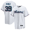 Tlead M.Marlins #39 Eury Perez Player White  Home Game Stitched Jerseys