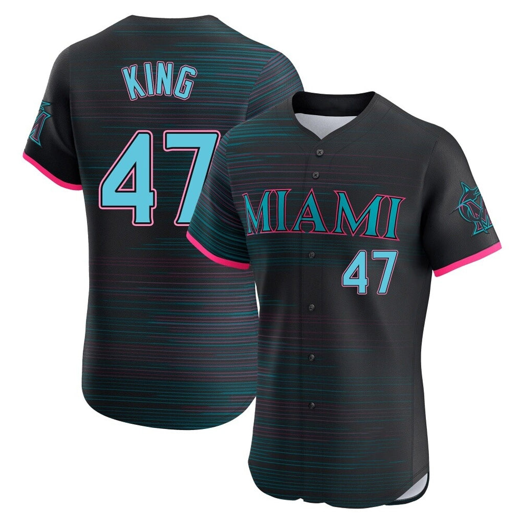 Tlead M.Marlins #47 John King Player Black City Connect Home Limited Elite Stitched Jerseys