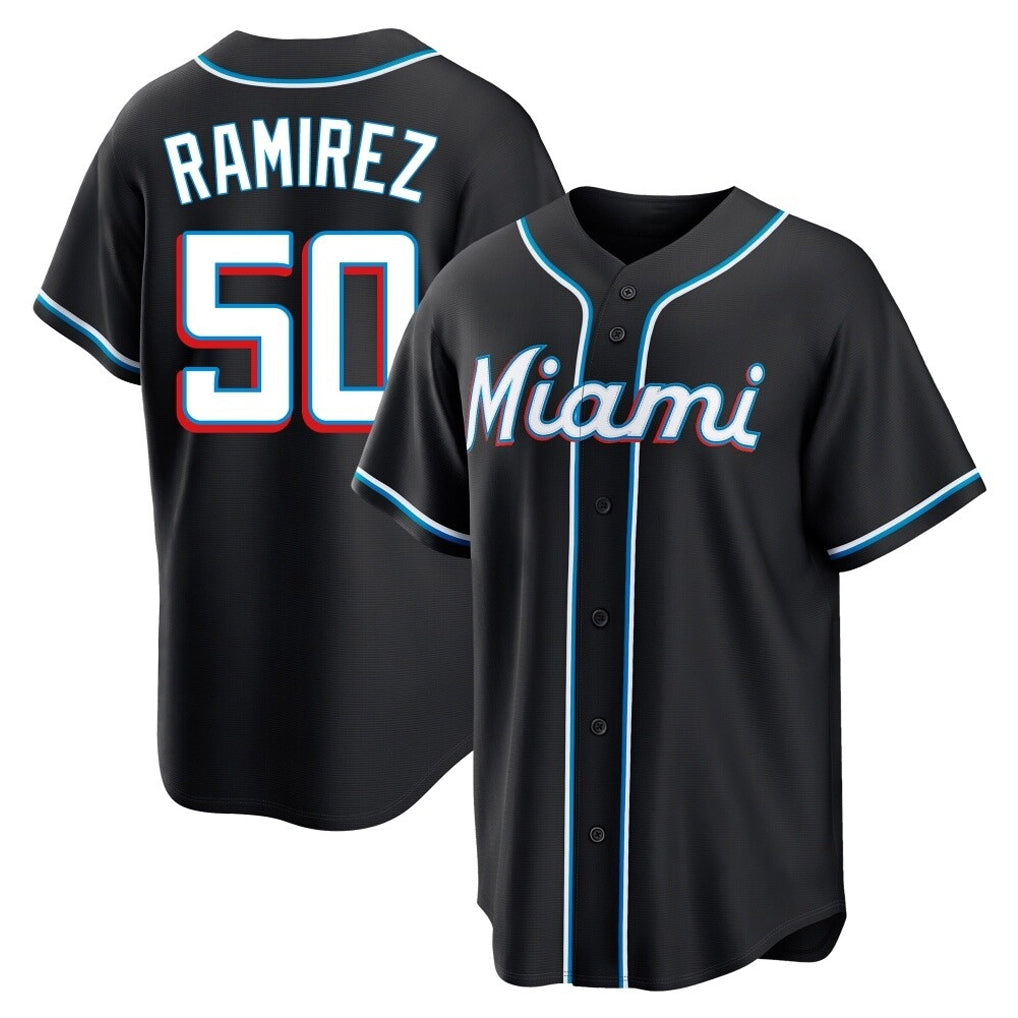 Tlead M.Marlins #50 Agustin Ramirez Player Black Fashion Out Home Game Stitched Jerseys