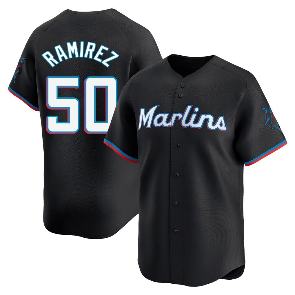 Tlead M.Marlins #50 Agustin Ramirez Player Black  Home Limited Stitched Jerseys