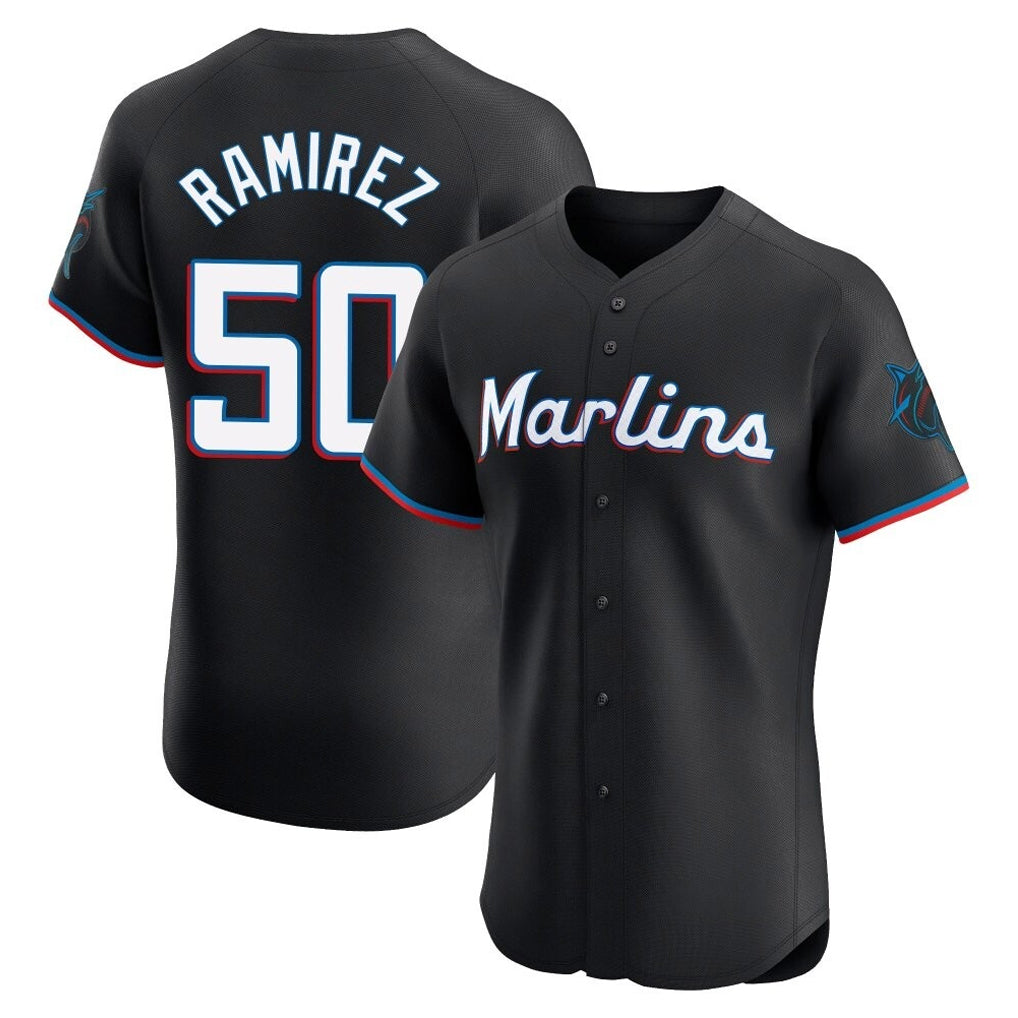 Tlead M.Marlins #50 Agustin Ramirez Player Black Vapor Home Limited Elite Stitched Jerseys