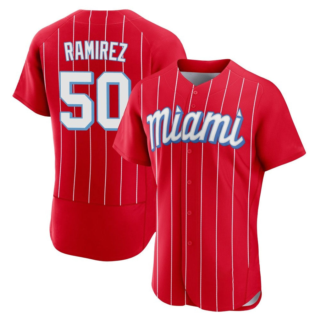 Tlead M.Marlins #50 Agustin Ramirez Player Red City Connect Home Limited Elite Stitched Jerseys