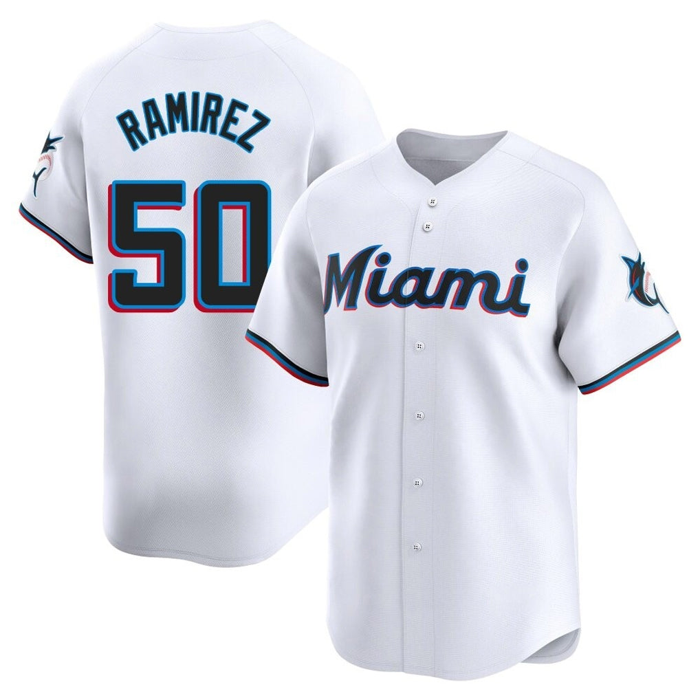Tlead M.Marlins #50 Agustin Ramirez Player White  Home Limited Stitched Jerseys