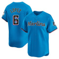 Tlead M.Marlins #6 Otto Lopez Player Blue Home Limited Stitched Jerseys