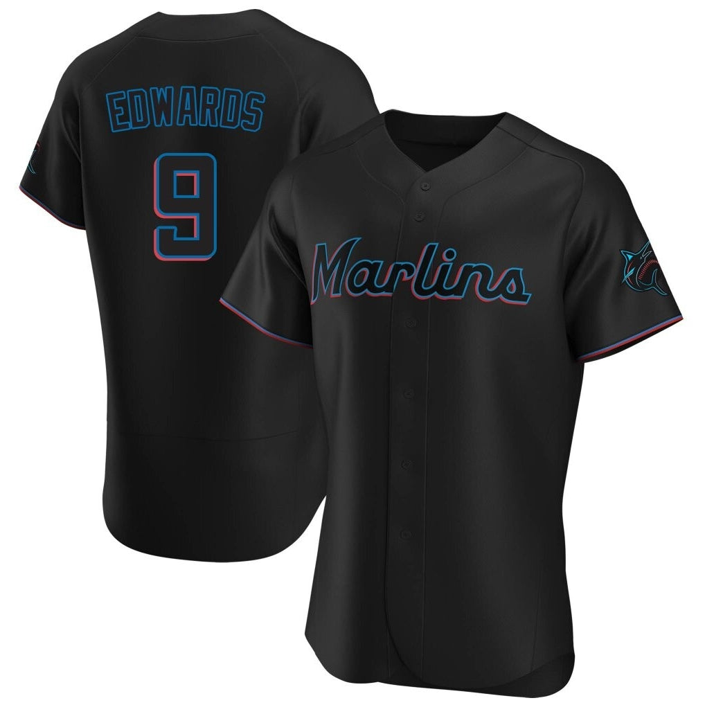 Tlead M.Marlins #9 Xavier Edwards Player Black Home Limited Elite Stitched Jerseys