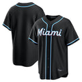 Tlead M.Marlins Blank Player Black Fashion Out Home Game Stitched Jerseys