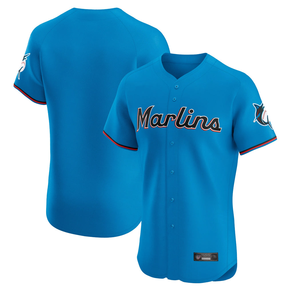 Tlead M.Marlins Blank Player Blue Home Limited Elite Stitched Jerseys