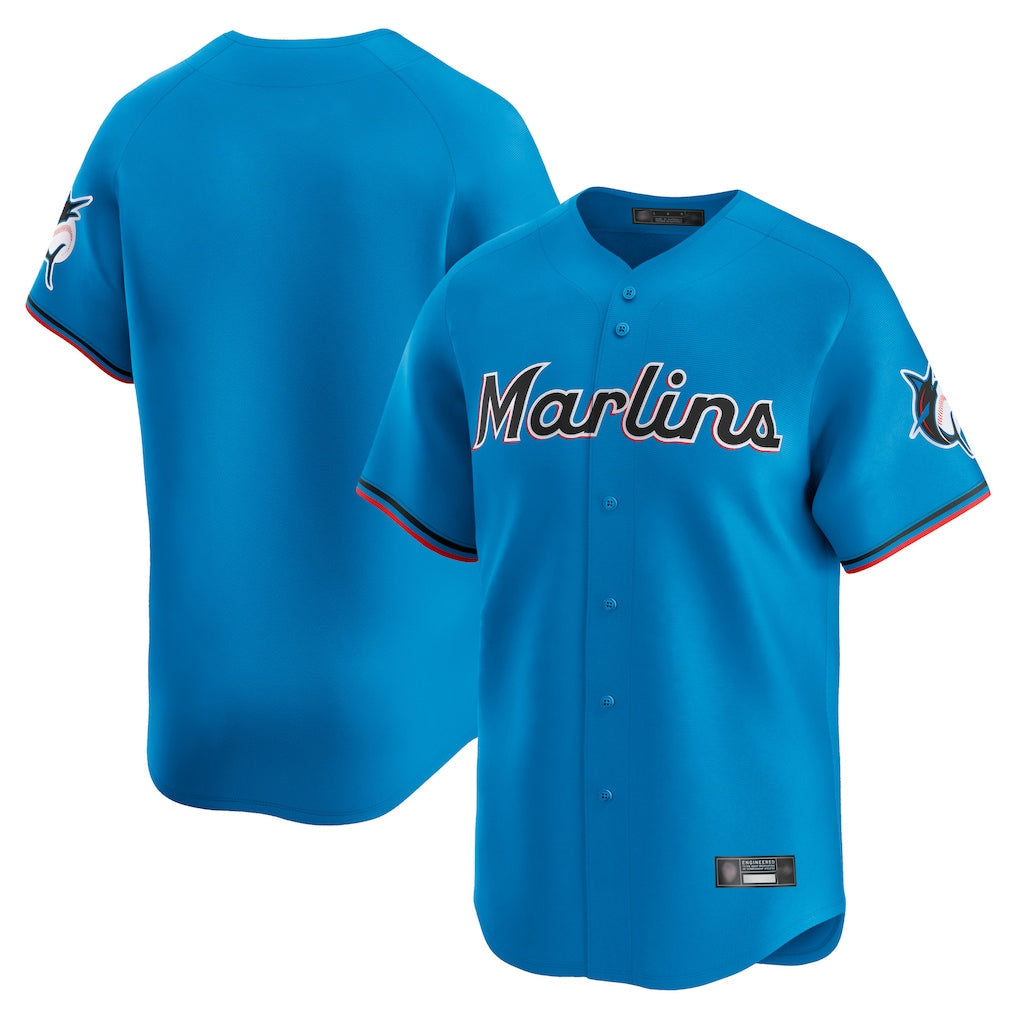 Tlead M.Marlins Blank Player Blue Home Limited Stitched Jerseys