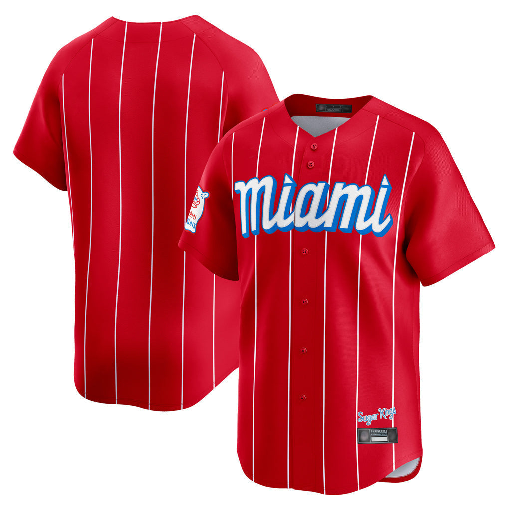 Tlead M.Marlins Blank Player Red City Connect Home Game Stitched Jerseys