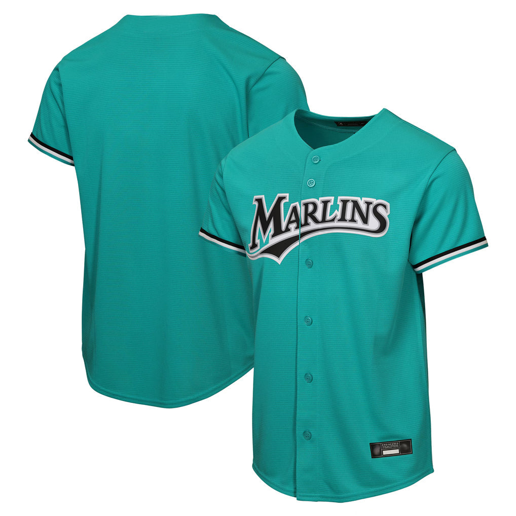 Tlead M.Marlins Blank Player Teal Mitchell & Ness Cooperstown Collection Game Stitched Jerseys