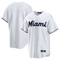 Tlead M.Marlins Blank Player White  Home Game Stitched Jerseys
