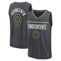 Tlead M.Timberwolves #0 Donte DiVincenzo Charcoal Fast Break Replica Player Stitched Jerseys - Statement Edition