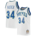 Tlead M.Timberwolves #34 Isaiah Rider Mitchell & Ness White 1995-1996 Hardwood Classics Swingman Stitched Jerseys