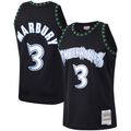 Tlead M.Timberwolves #3 Stephon Marbury Mitchell & Ness Black 1997-1998 Hardwood Classics Swingman Stitched Jerseys