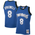 Tlead M.Timberwolves #8 Latrell Sprewell Mitchell & Ness Blue 2003-2004 Hardwood Classics Swingman Stitched Jerseys