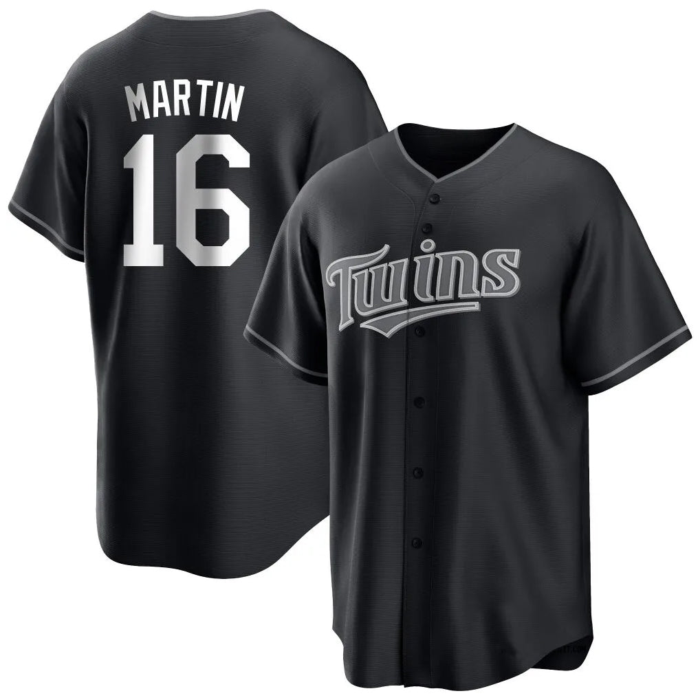 Tlead M.Twins #16 Austin Martin Player Black Home Game Stitched Jerseys