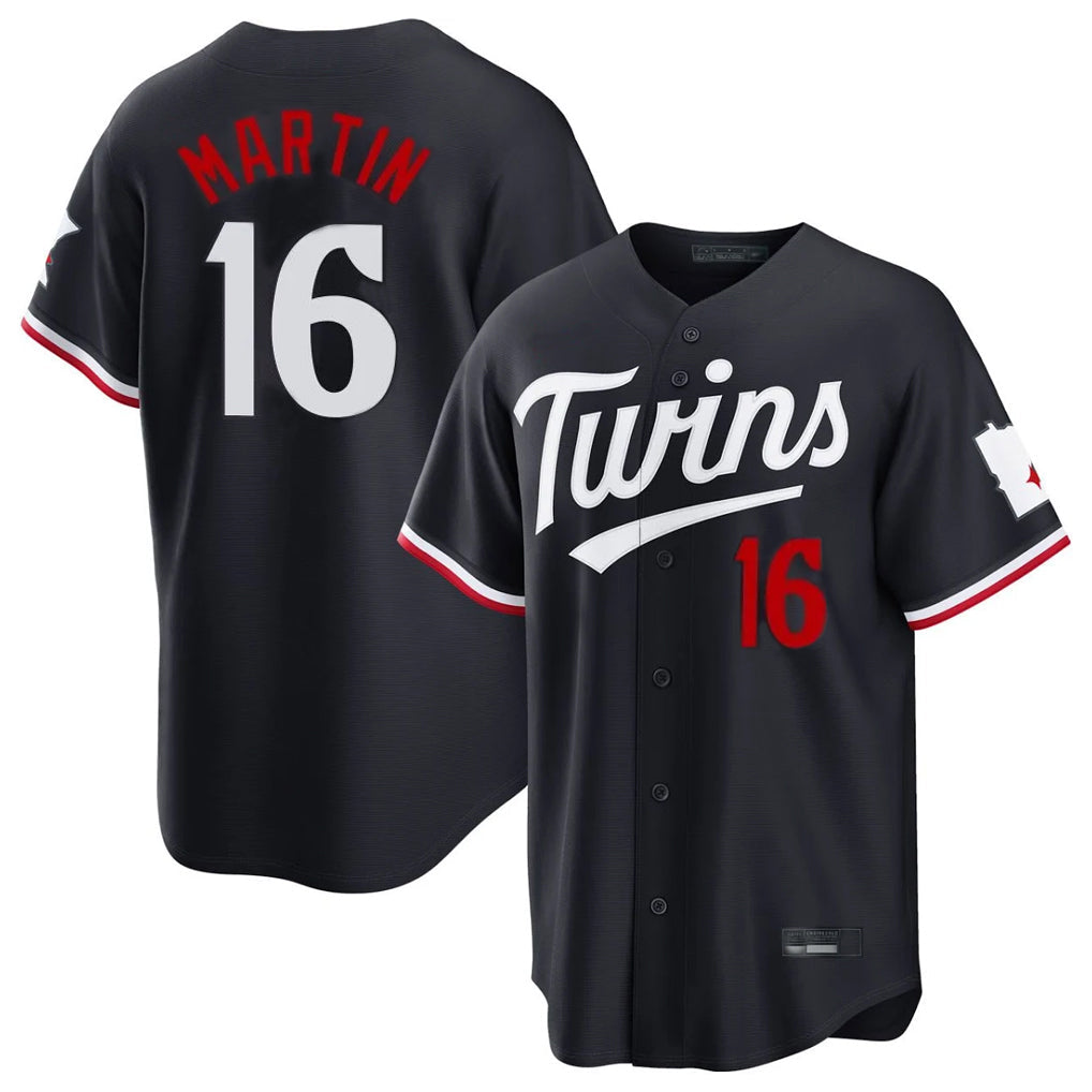 Tlead M.Twins #16 Austin Martin Player Navy Home Game Stitched Jerseys