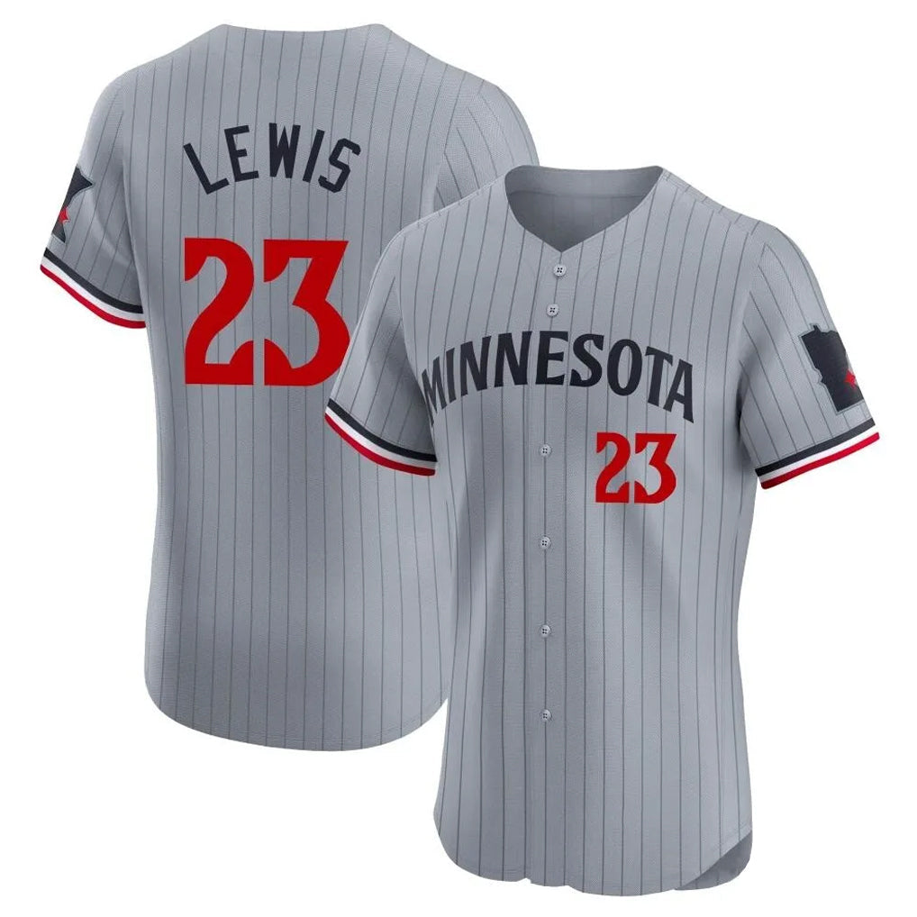 Tlead M.Twins #23 Royce Lewis Player Gray Home Limited Elite Stitched Jerseys
