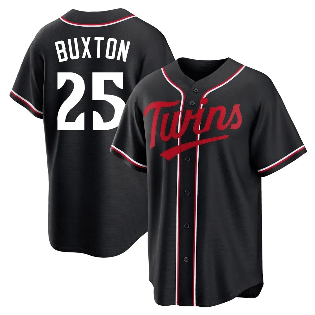 Tlead M.Twins #25 Byron Buxton Player Black Fashion Out Home Limited Stitched Jerseys