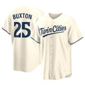Tlead M.Twins #25 Byron Buxton Player Cream Game Limited Home Stitched Jerseys