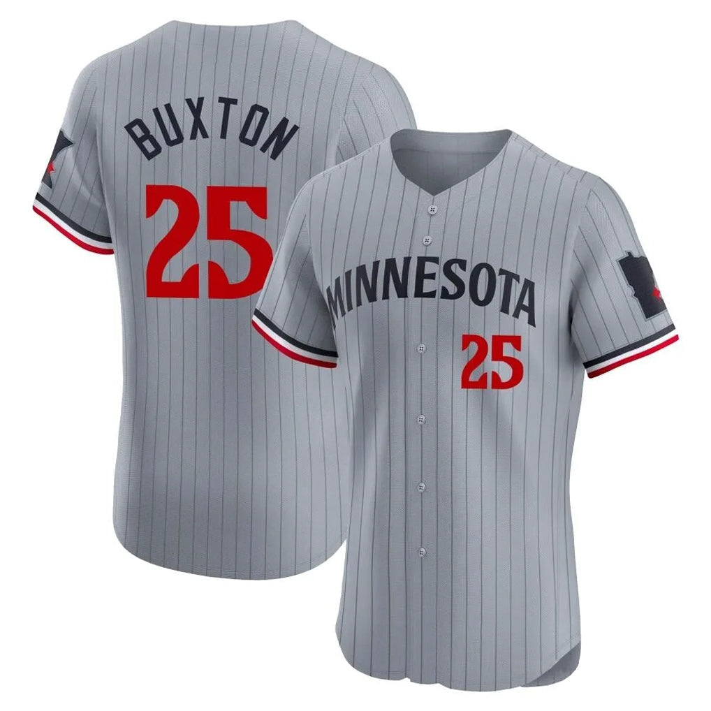 Tlead M.Twins #25 Byron Buxton Player Gray Home Limited Elite Stitched Jerseys