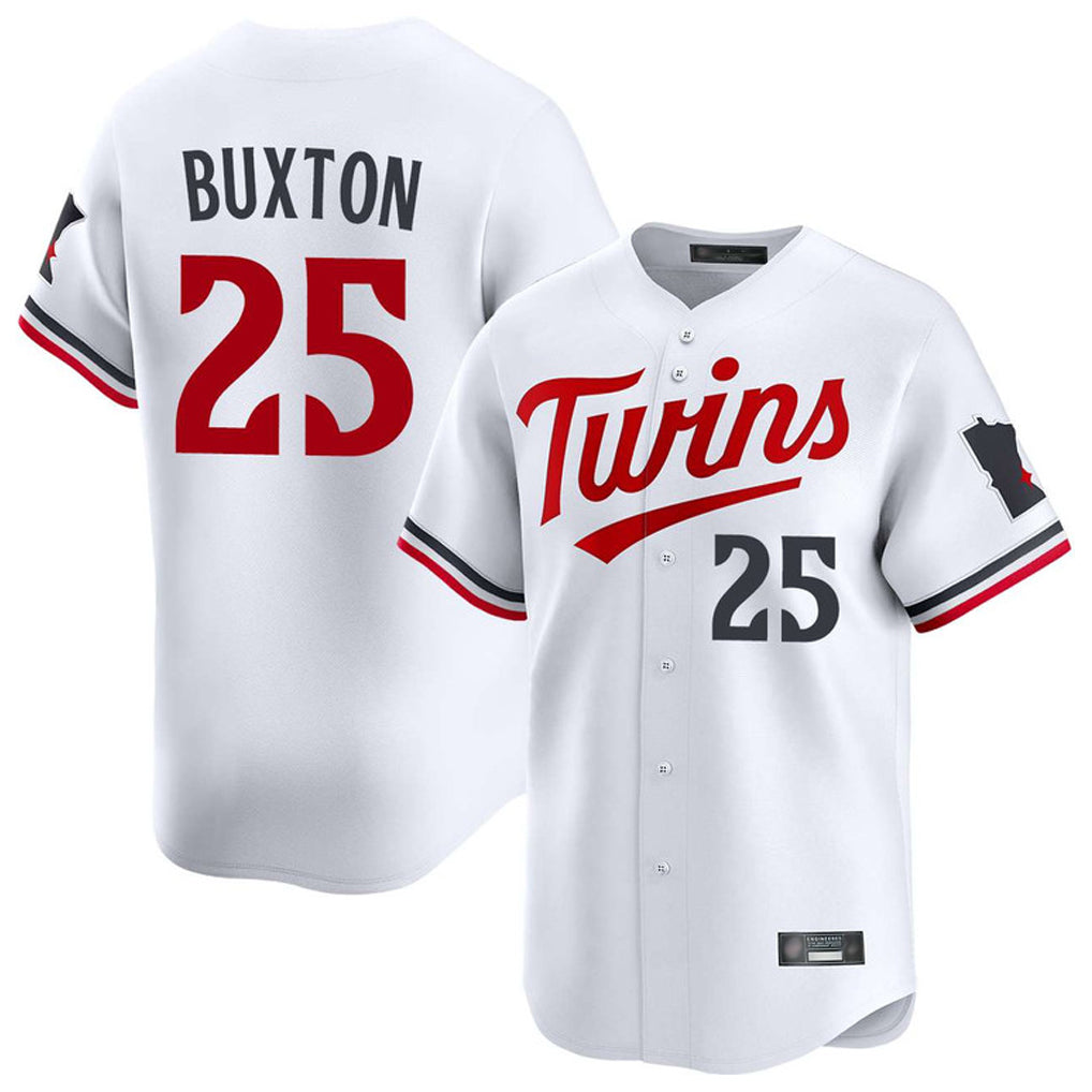Tlead M.Twins #25 Byron Buxton Player White Home Limited Stitched Jerseys