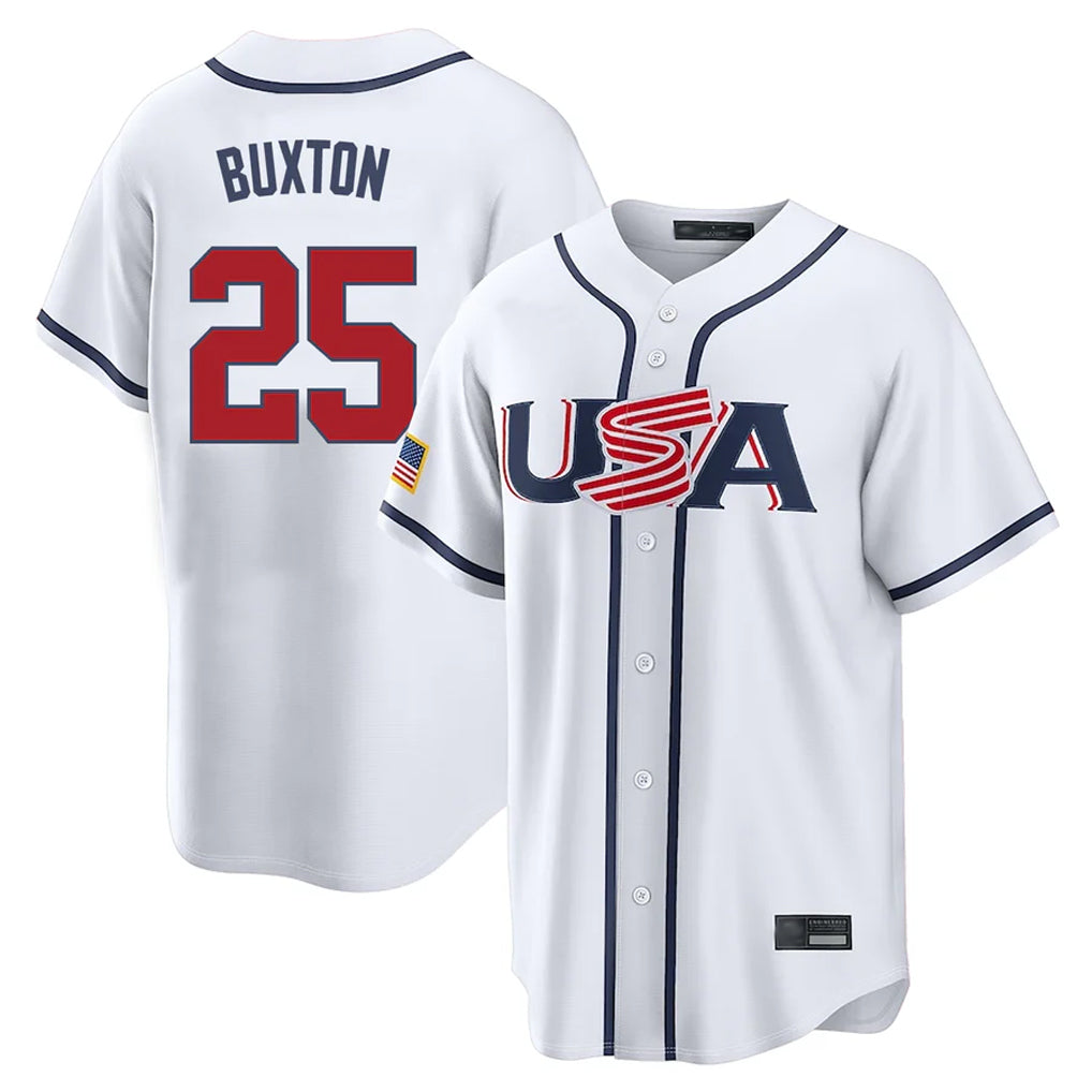 Tlead M.Twins #25 Byron Buxton Player White USA 2026 World Classic Limited Home Stitched Jerseys