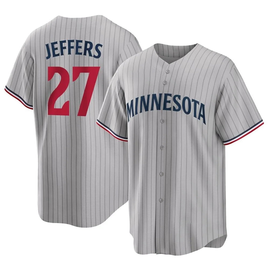 Tlead M.Twins #27 Ryan Jeffers Player Gray Game Limited Home Stitched Jerseys
