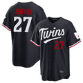 Tlead M.Twins #27 Ryan Jeffers Player Navy Home Game Stitched Jerseys