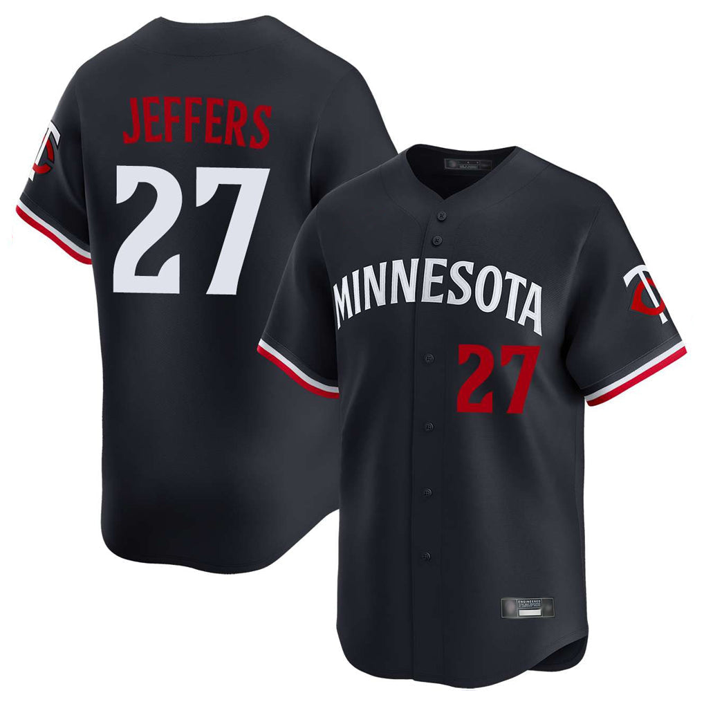 Tlead M.Twins #27 Ryan Jeffers Player Navy Home Limited Stitched Jerseys