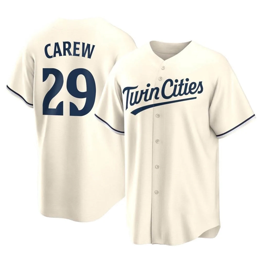Tlead M.Twins #29 Rod Carew Player Cream Game Limited Home Stitched Jerseys